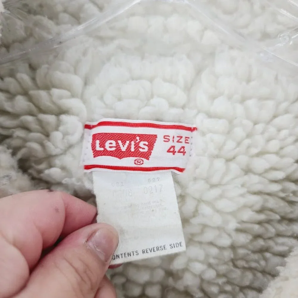 Levi's Men's Blue Vintage Sherpa Line‎ Denim Thermal Trucker Jacket Size 44